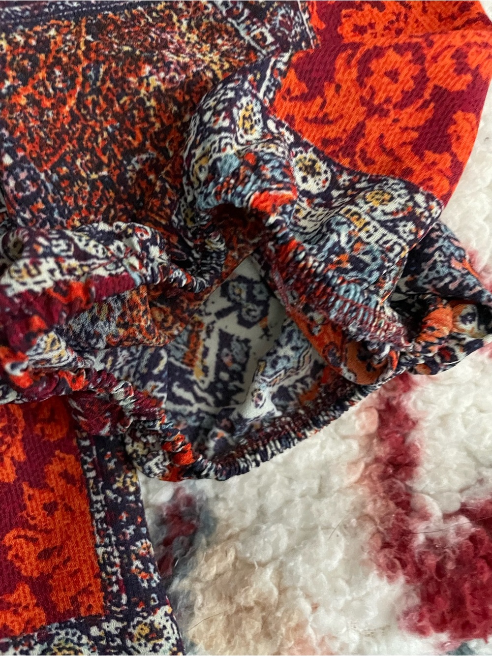 new directions Red Multi Patchwork Tunic with Embellished Neckline - Picture 2 of 3